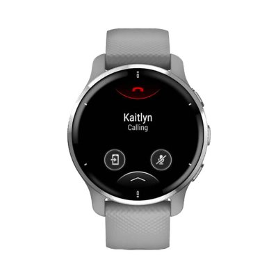 Часы Garmin Venu 2 Plus серые с серебристым безелем и силиконовым ремешком